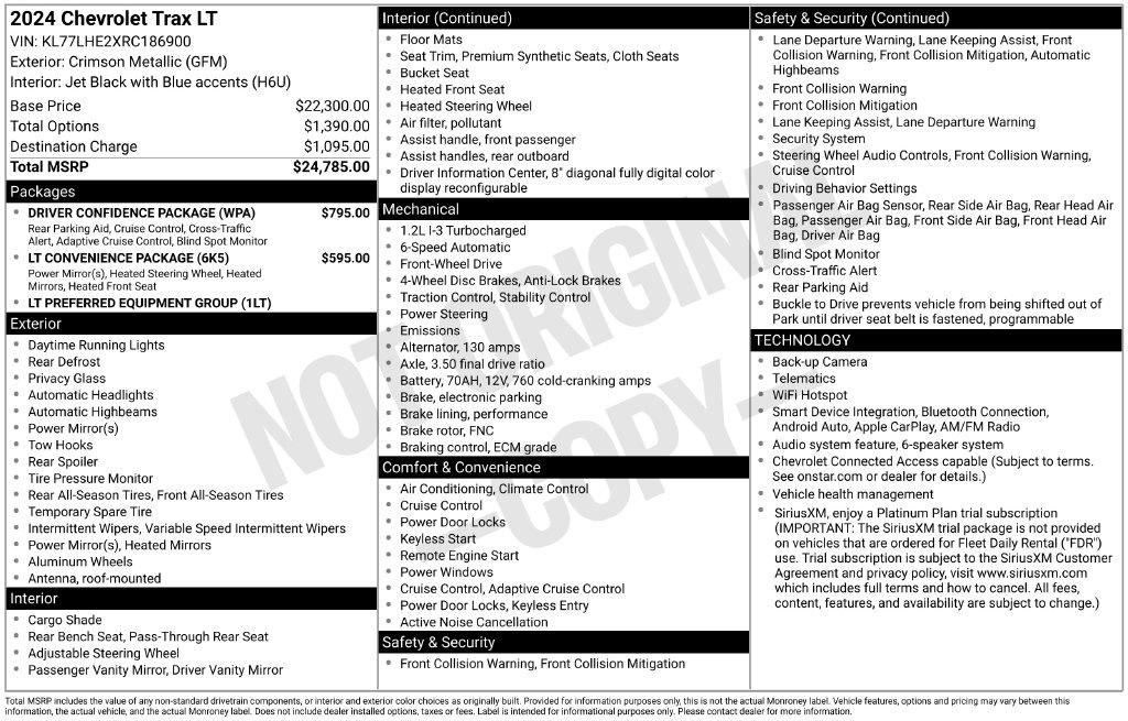 Chevrolet Trax FWD 4dr LT 2024