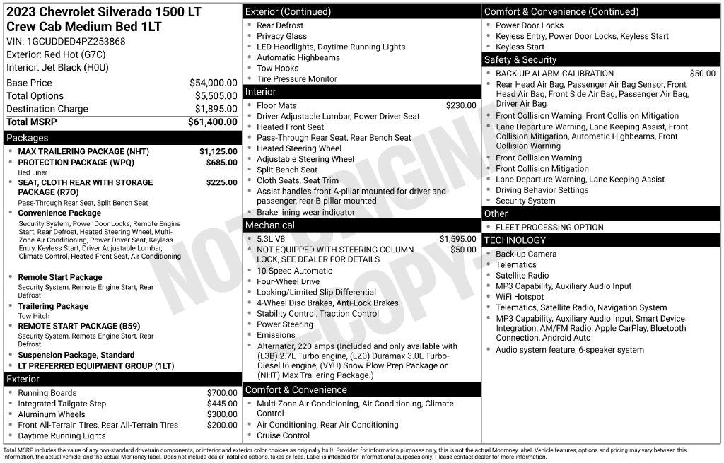 Chevrolet Silverado 1500 4WD Crew Cab 157" LT 2023