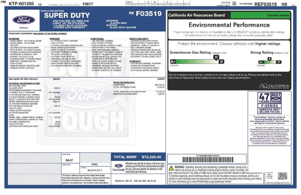 Ford Super Duty F-250 SRW King Ranch 4WD Crew Cab 8' Box 2024