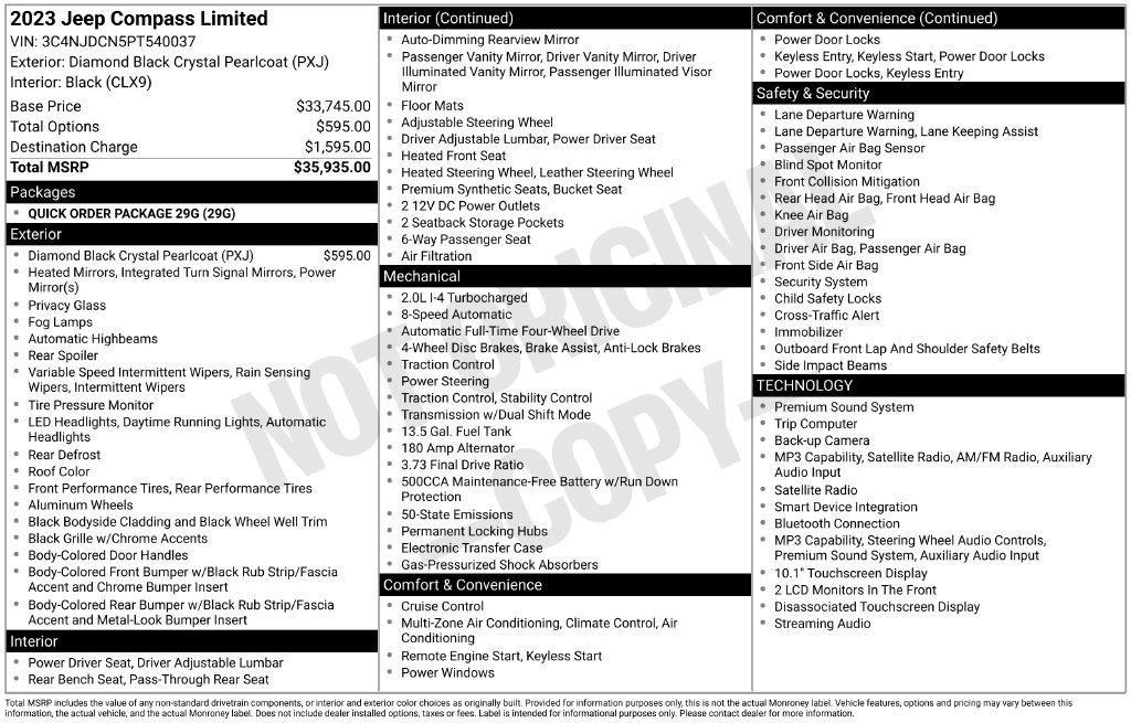 Jeep Compass Limited 4x4 2023