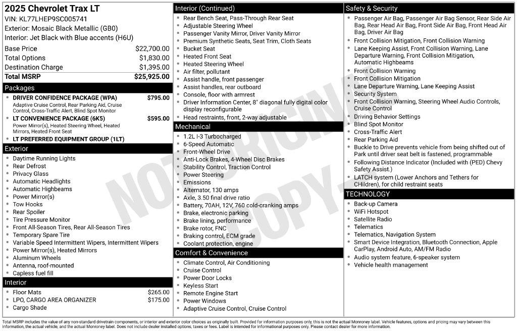 Chevrolet Trax FWD 4dr LT 2025