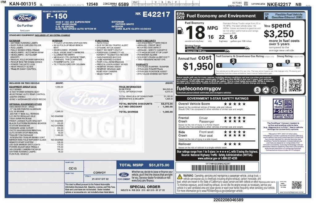 Ford F-150 King Ranch 4WD SuperCrew 5.5' Box 2022
