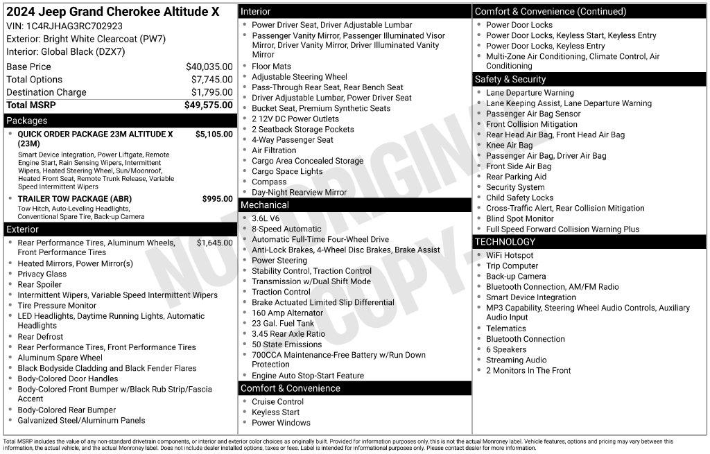 Jeep Grand Cherokee Altitude X 4x4 2024