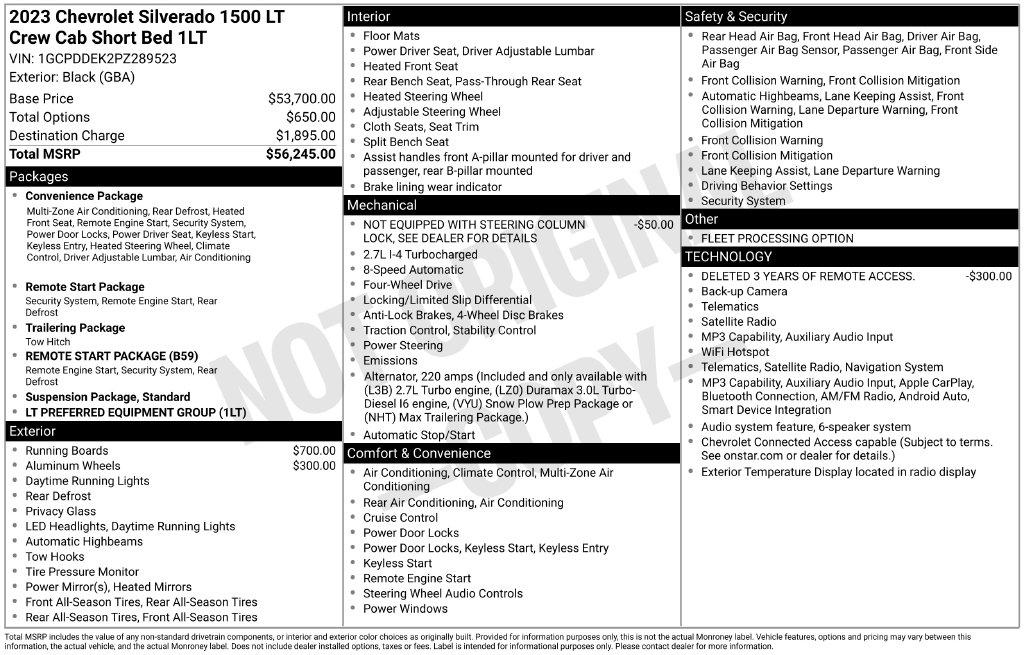 Chevrolet Silverado 1500 4WD Crew Cab 147" LT w/1LT 2023