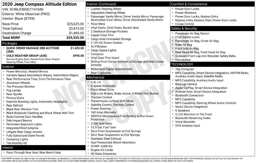 Jeep Compass Altitude FWD 2020