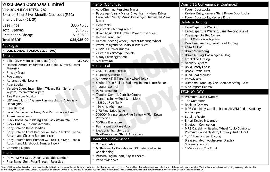 Jeep Compass Limited 4x4 2023