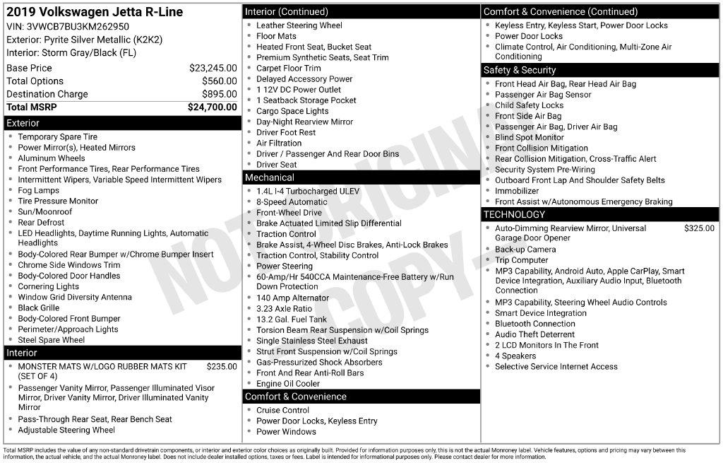 Volkswagen Jetta R-Line Auto w/ULEV 2019