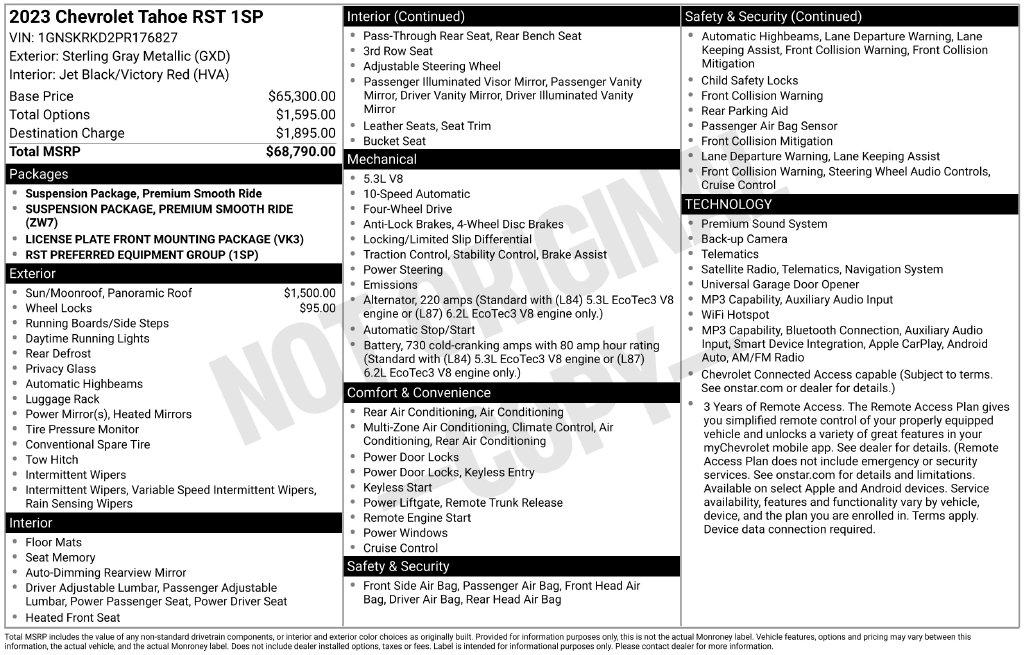 Chevrolet Tahoe 4WD 4dr RST 2023