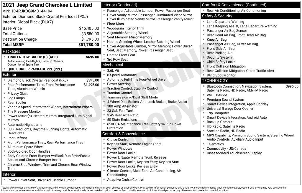 Jeep Grand Cherokee L Limited 4x4 2021