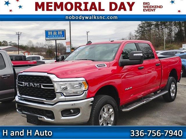 Flame Red Clearcoat 2024 RAM 2500 Big Horn Crew Cab 4WD Pickup Truck Four-Wheel Drive 8-Speed Automatic