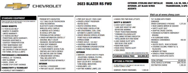 Chevrolet Blazer RS 2023