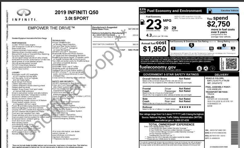 Infiniti Q50 3.0t Sport 2019