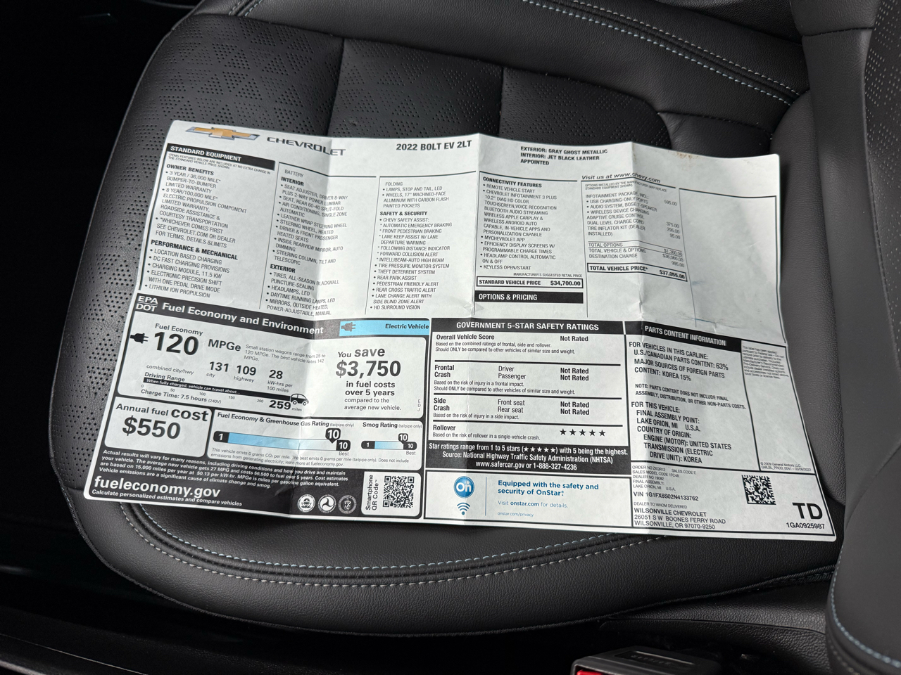 Chevrolet Bolt EV 2LT 2022