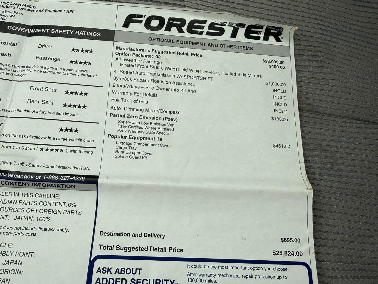 Subaru Forester 2.5X Premium 2010