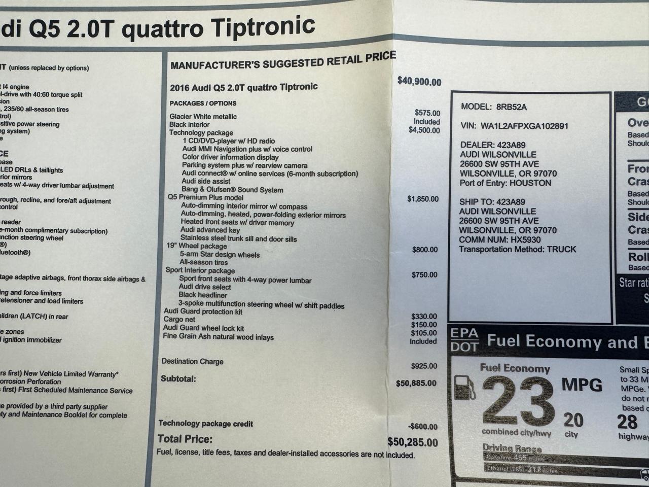 Audi Q5 2.0T Premium Plus quattro 2016