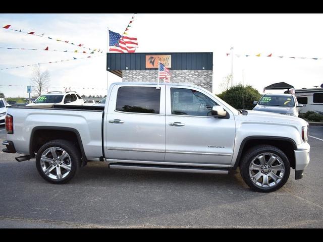 Silver 2017 GMC Sierra 1500 Denali Crew Cab 4WD Pickup Truck Four-Wheel Drive Automatic