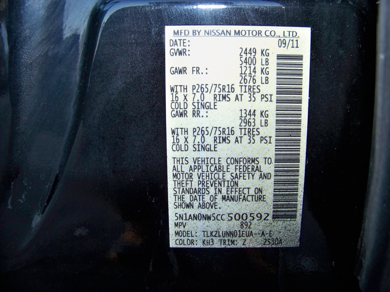 Nissan Xterra PRO-4X 4D SUV 4X4 2012