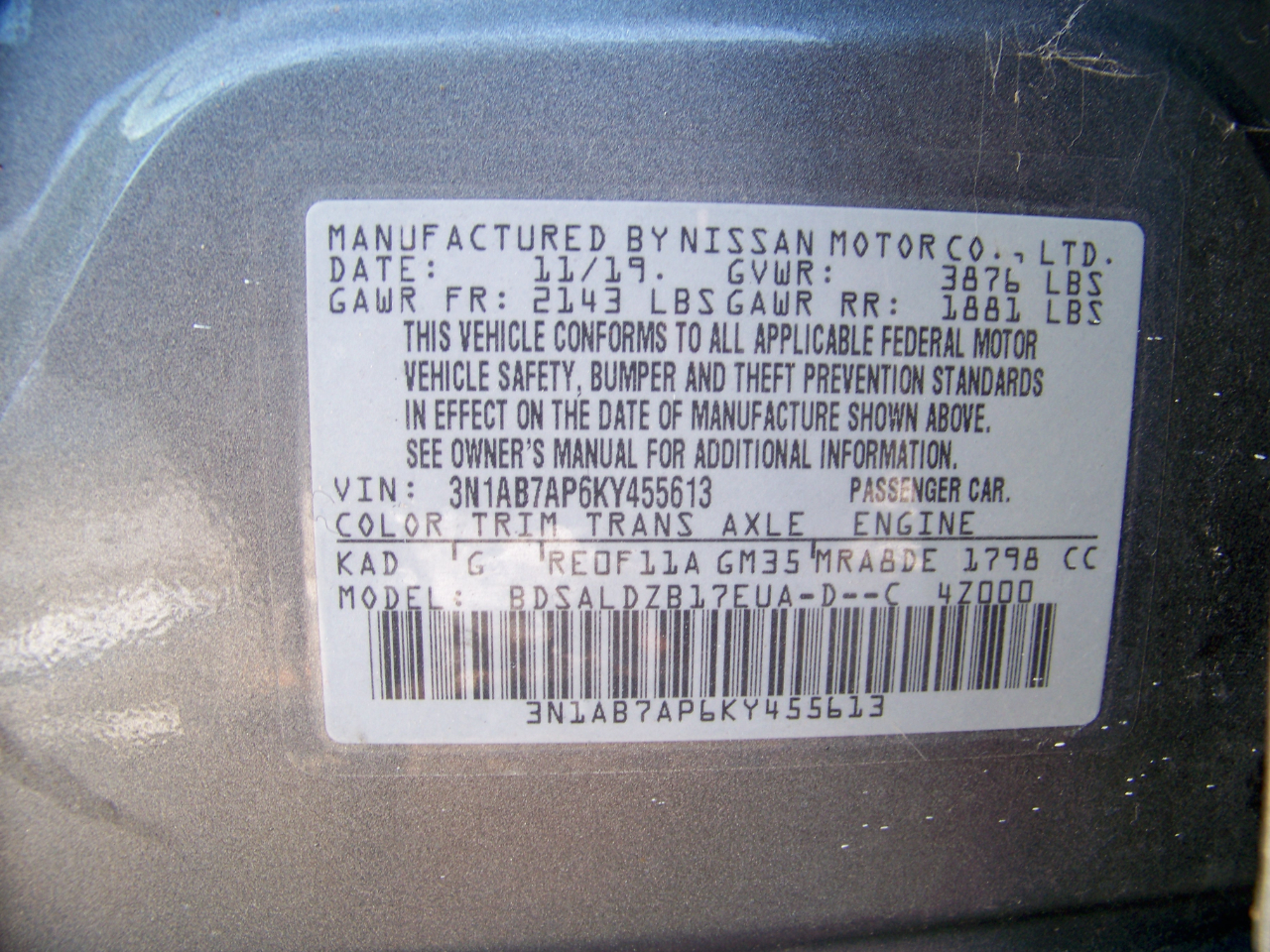 Nissan Sentra SV 4D Sedan 2019