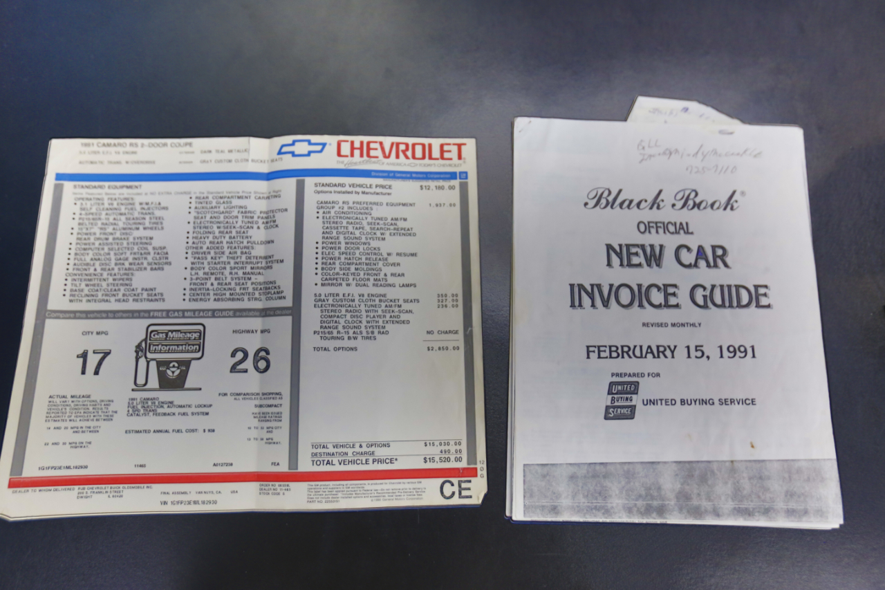 Chevrolet Camaro 2dr Coupe RS 1991 Chevrolet Camaro 2dr Coupe RS 1991