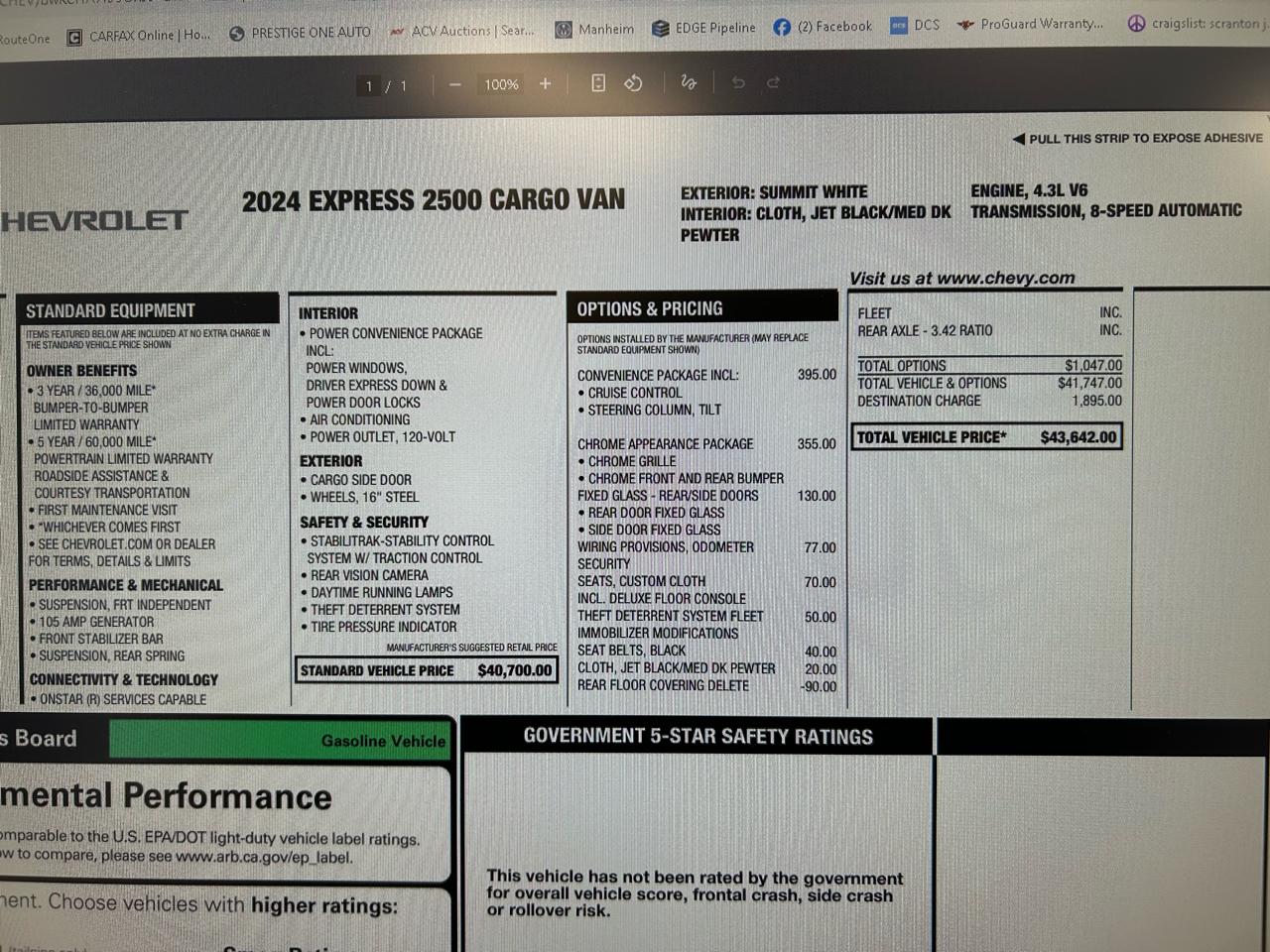 Chevrolet Express 2500 Cargo 2024