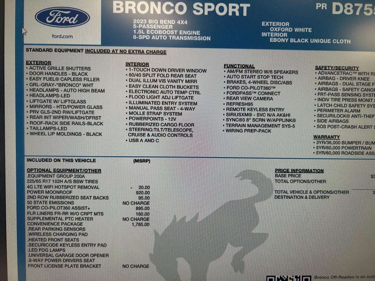 Ford Bronco Sport Big Bend 2023