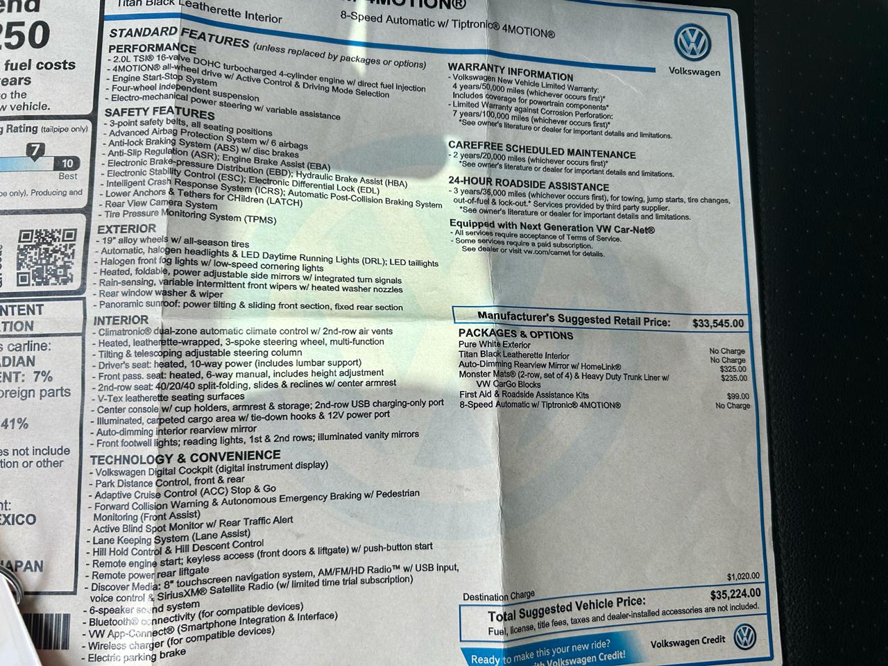 Volkswagen Tiguan SEL 4D SUV 4Motion 2020