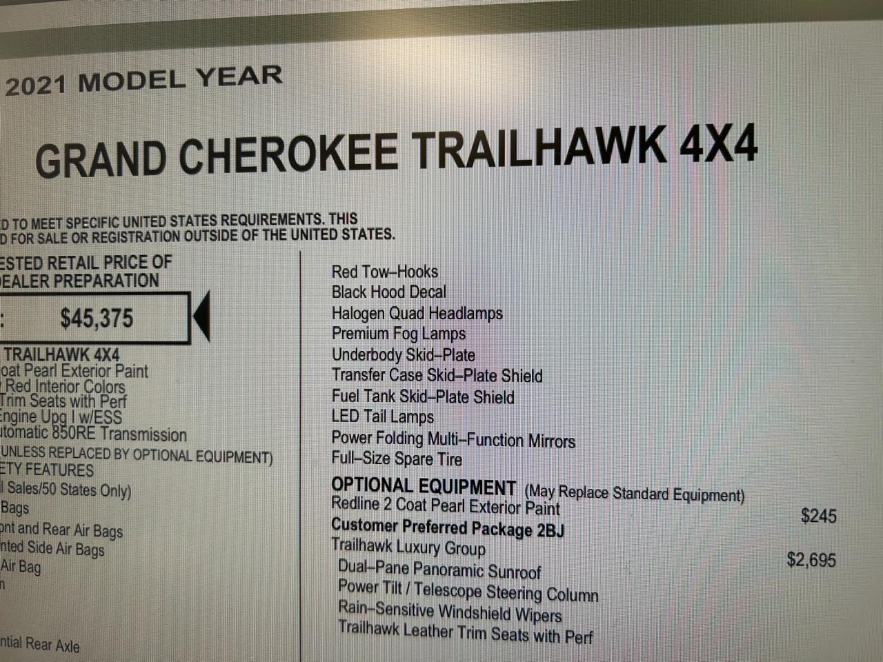 Jeep Grand Cherokee Trailhawk 4WD 2021