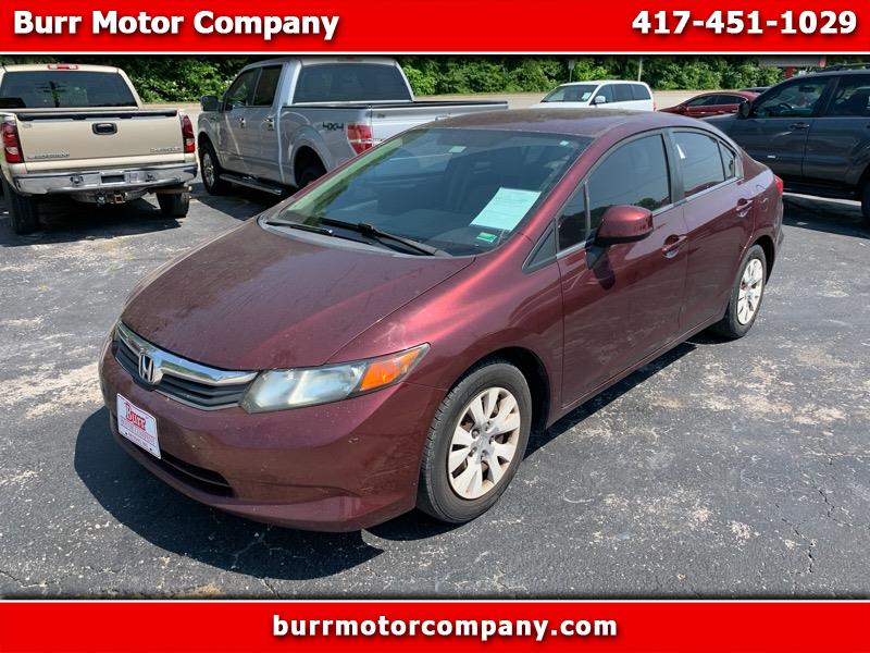 Used 2012 Honda Civic LX Sedan 5Speed AT for Sale in Neosho MO 64850 Burr Motor Company