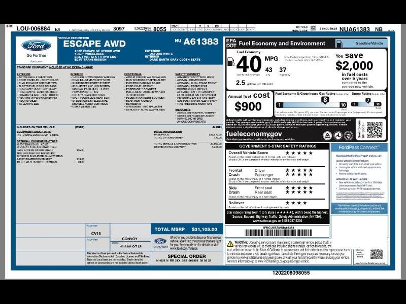 Ford Escape Hybrid SE AWD 2022