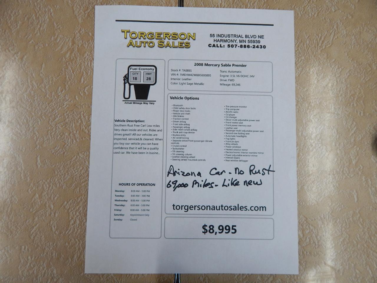 Mercury Sable Premier 2008