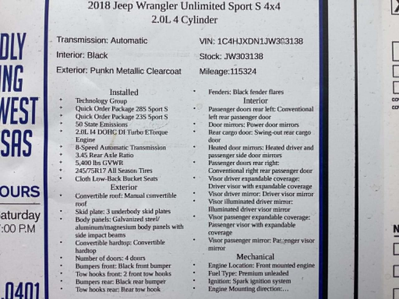 Jeep Wrangler Unlimited Sport 2018