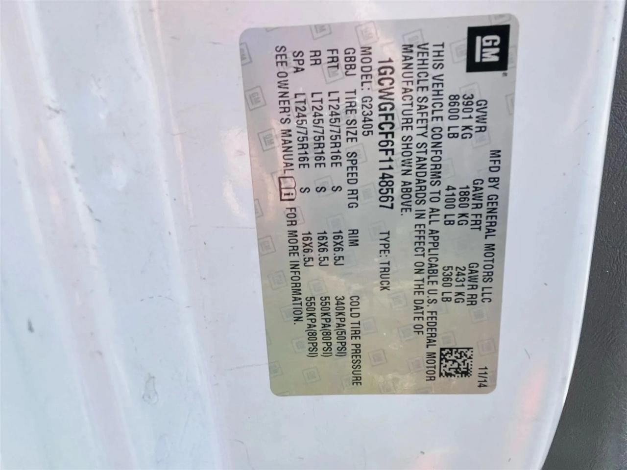 Chevrolet Express 2500 Cargo FFV 2015