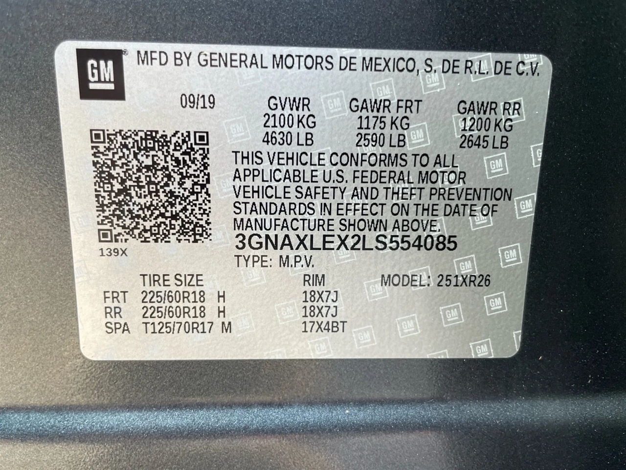 Chevrolet Equinox LT 2.0 2WD 2020