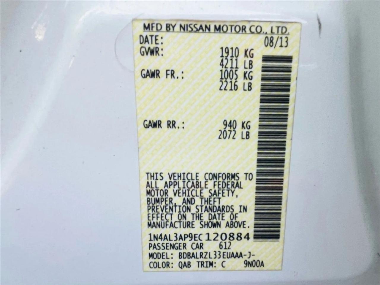 Nissan Altima 2.5 S 2014