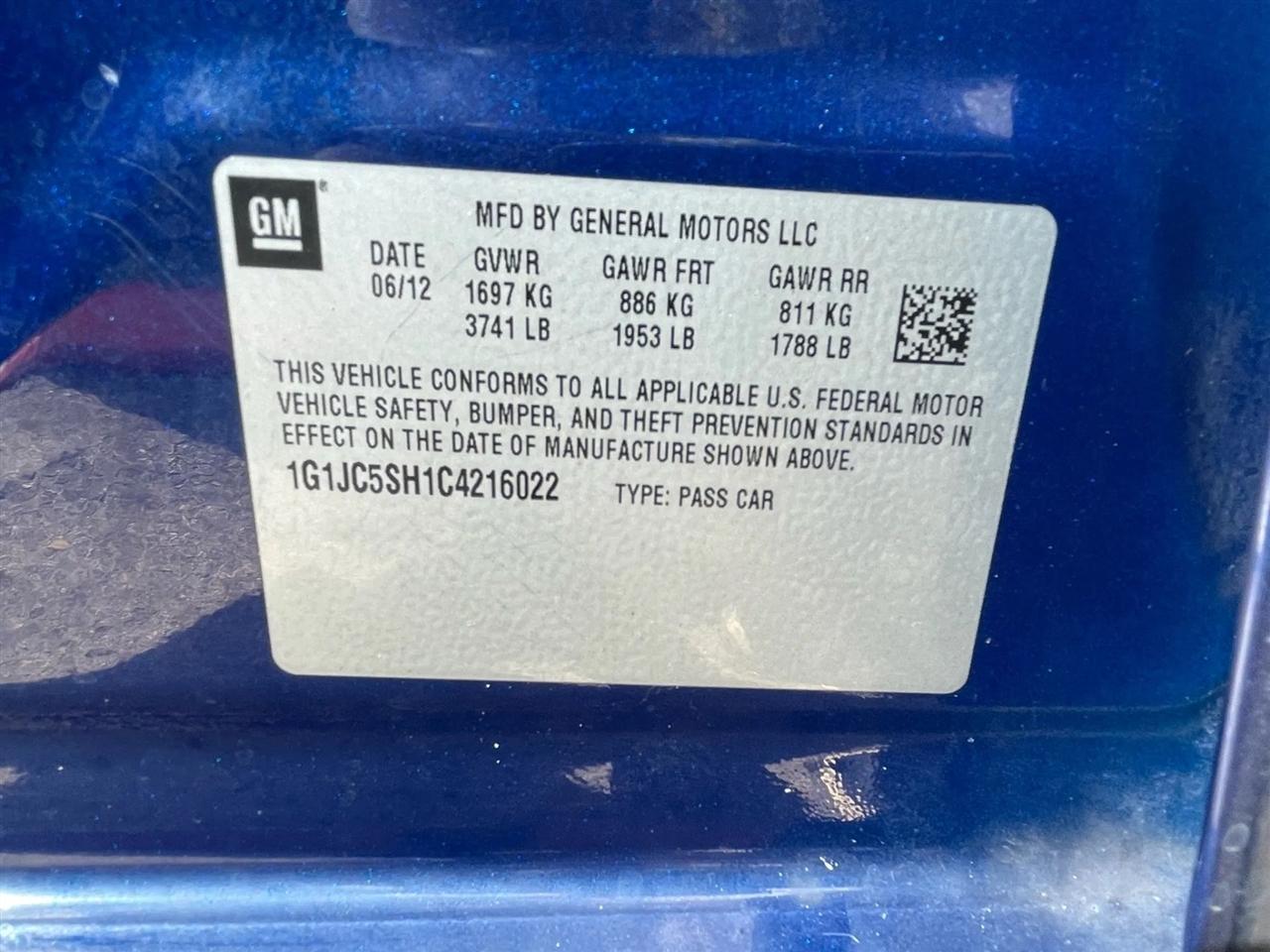 Chevrolet Sonic 2LT Sedan 2012