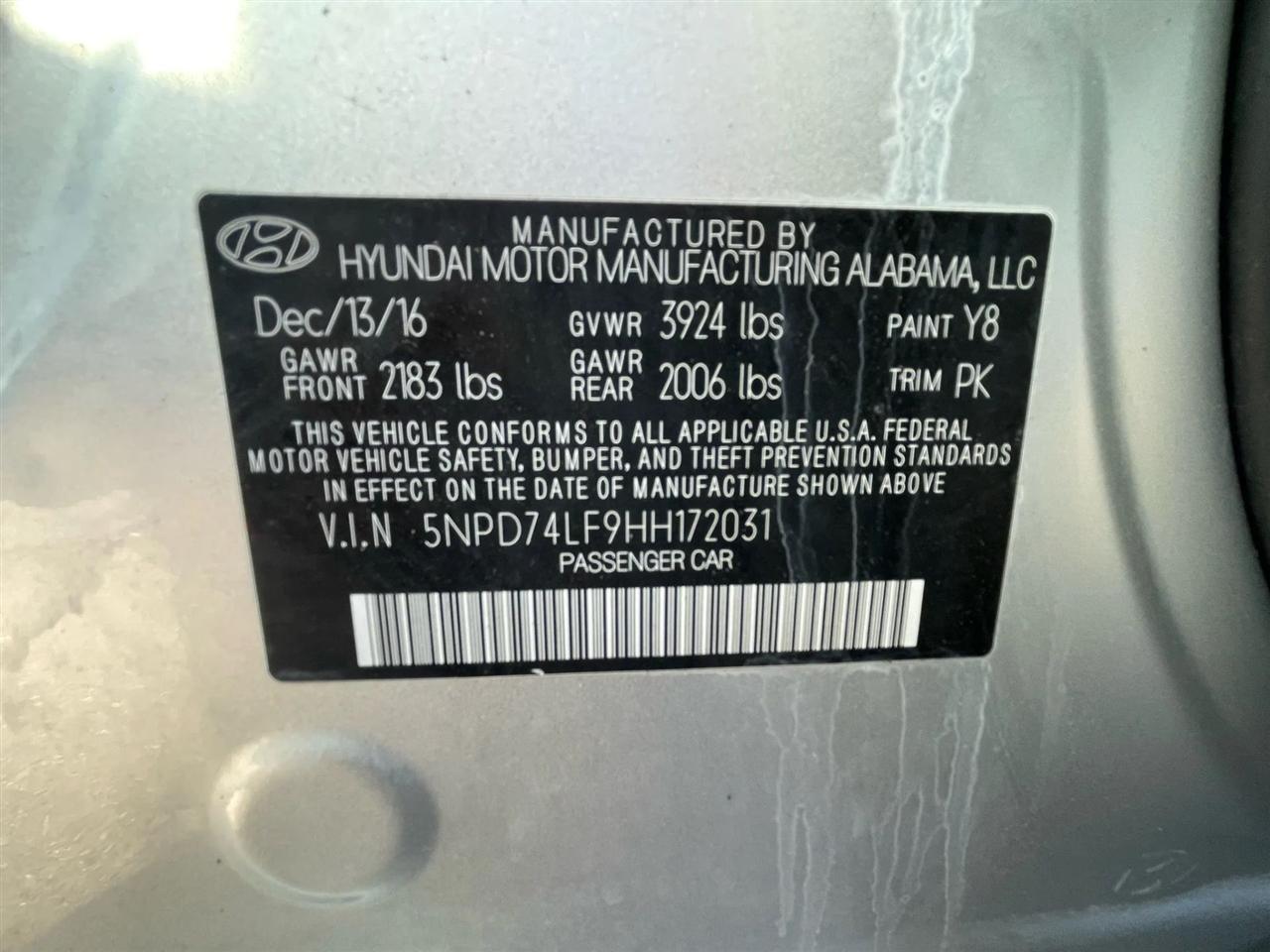 Hyundai Elantra SE 6AT 2017