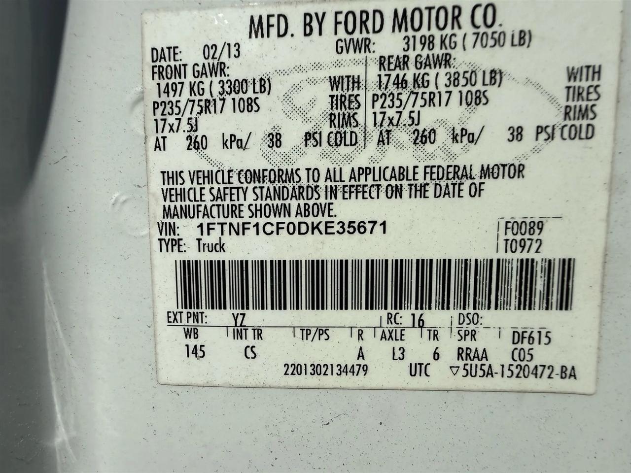 Ford F-150 XL 8-ft. Bed 2WD 2013