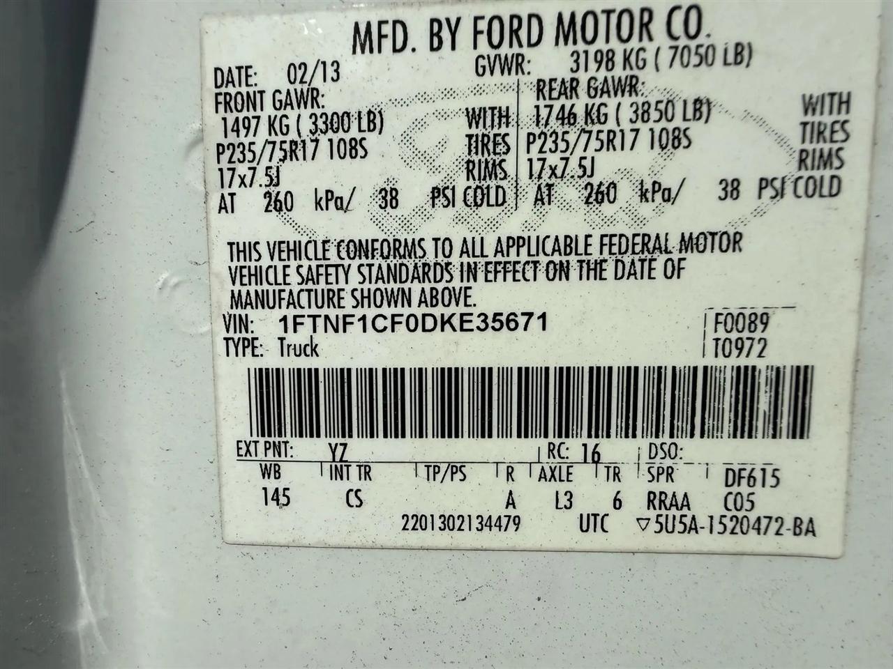 Ford F-150 XL 8-ft. Bed 2WD 2013
