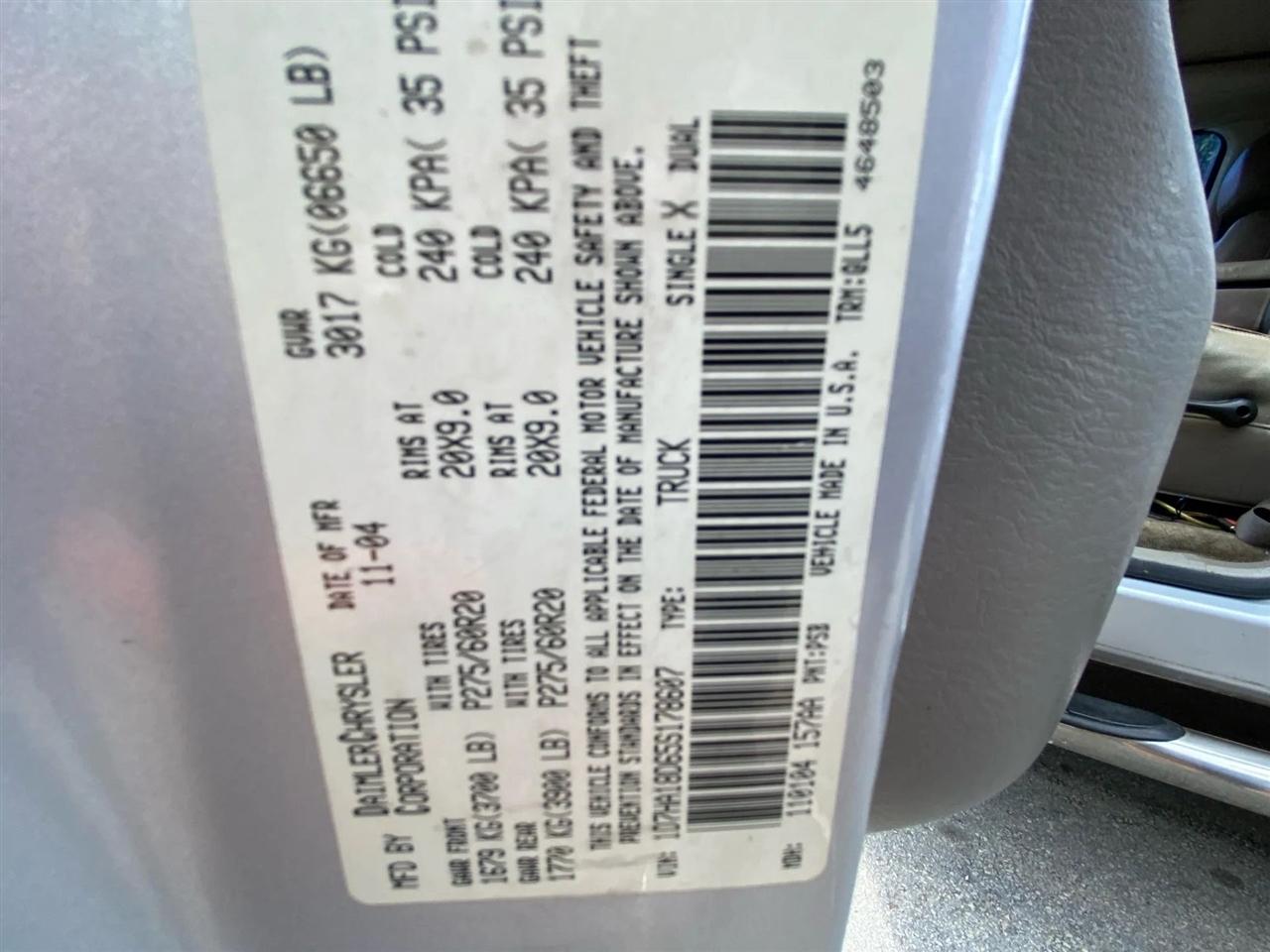 Dodge Ram 1500 SLT Quad Cab Long Bed 2WD 2005