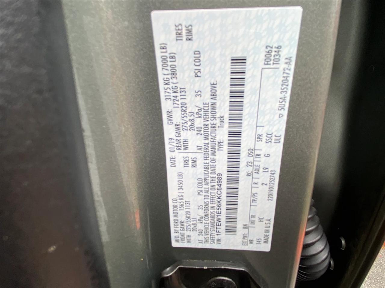 Ford F-150 Lariat SuperCrew 5.5-ft. Bed 4WD 2019