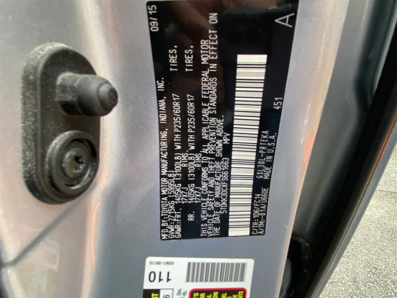 Toyota Sienna LE FWD 8-Passenger V6 2015