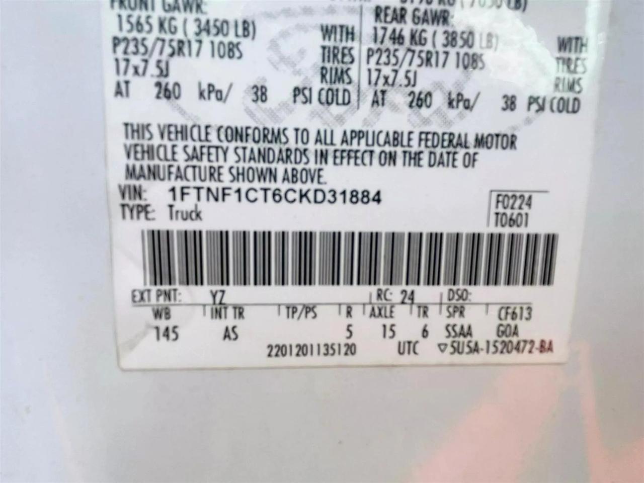 Ford F-150 XL 8-ft. Bed 2WD 2012