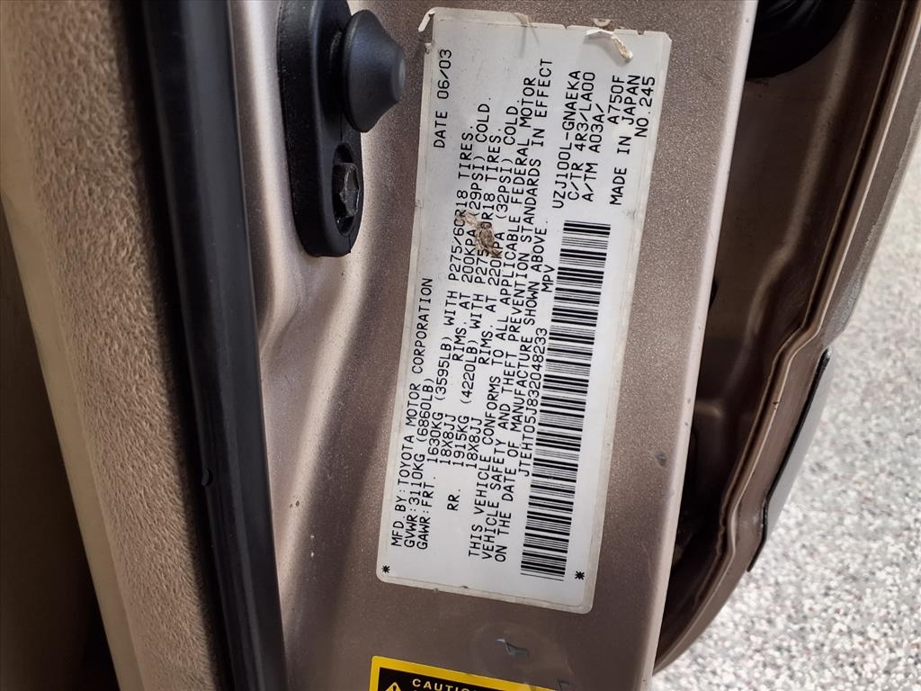 Toyota Land Cruiser 4dr 4WD (Natl) 2003