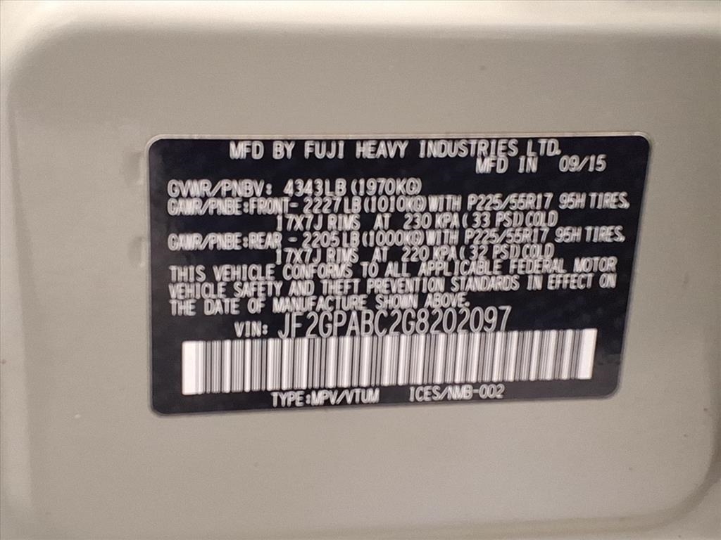 Subaru Crosstrek 5dr CVT 2.0i Premium 2016