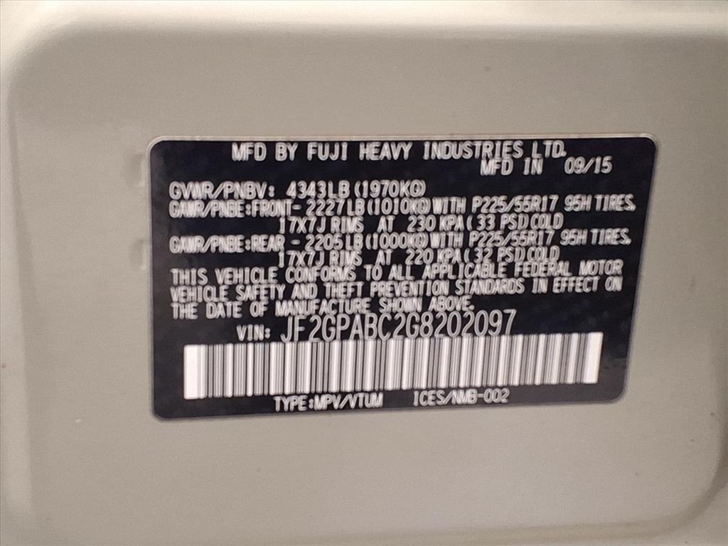 Subaru Crosstrek 5dr CVT 2.0i Premium 2016