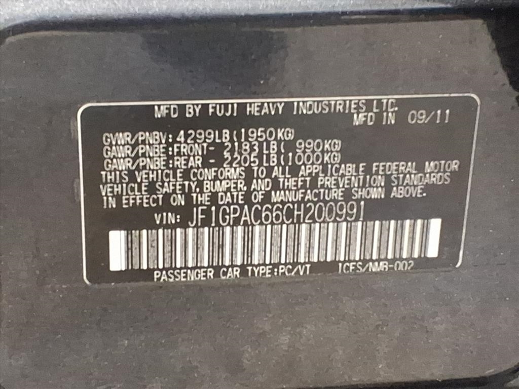 Subaru Impreza Wagon 5dr Auto 2.0i Premium 2012