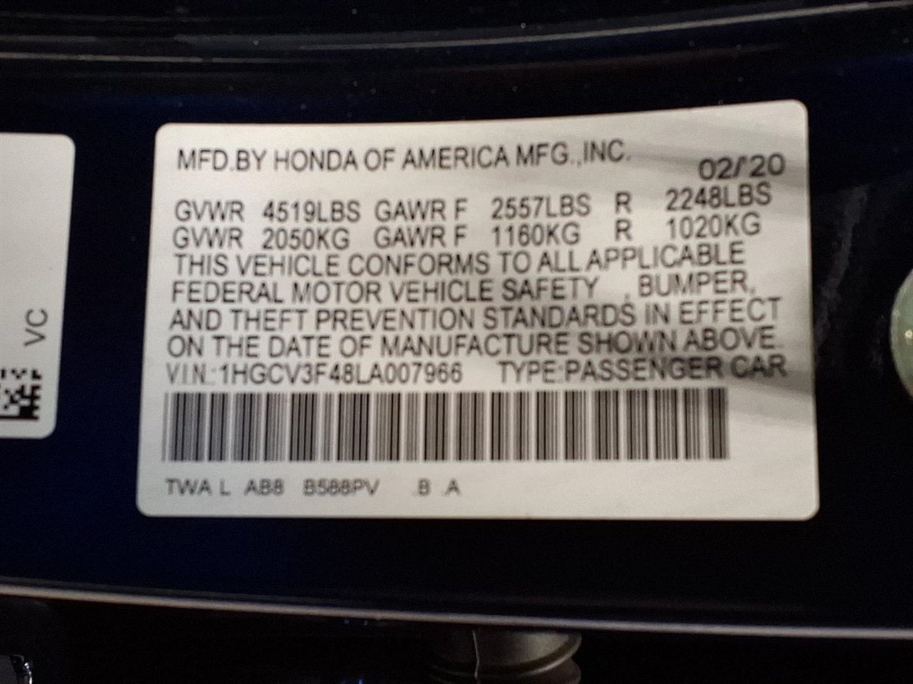 Honda Accord Hybrid EX Sedan 2020