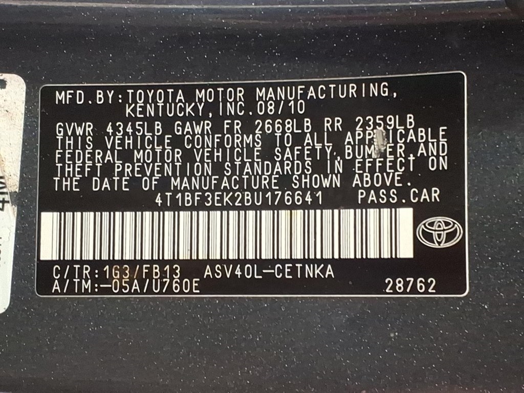 Toyota Camry LE (Natl) 2011