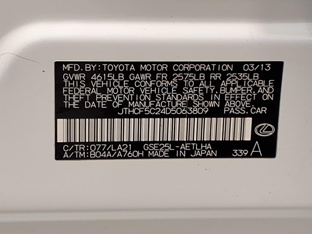 Lexus IS 250 4D Sedan AWD 2013