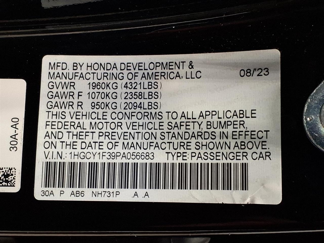 Honda Accord Sedan EX CVT 2023